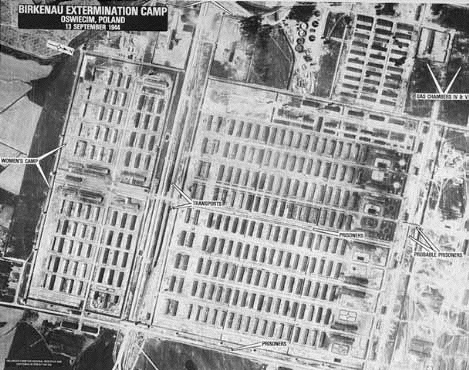 Aerial view of Birkenau