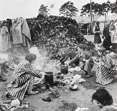 Pile of shoes
                                                    from Bergen-Belsen